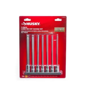 Husky 3/8 in. Drive SAE Long Ball Hex Bit Socket Set (7-Piece)