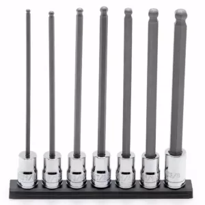 Husky 3/8 in. Drive SAE Long Ball Hex Bit Socket Set (7-Piece)