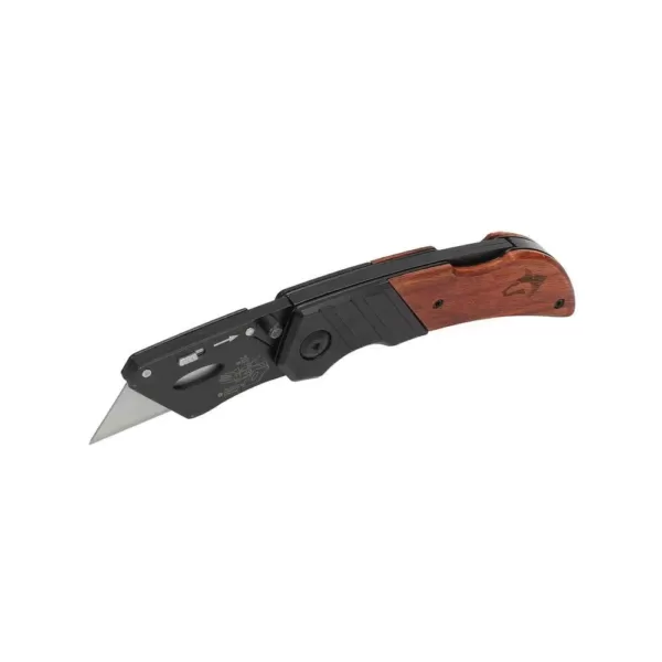 Husky Wood Handle Folding Lock-Back Utility Knife