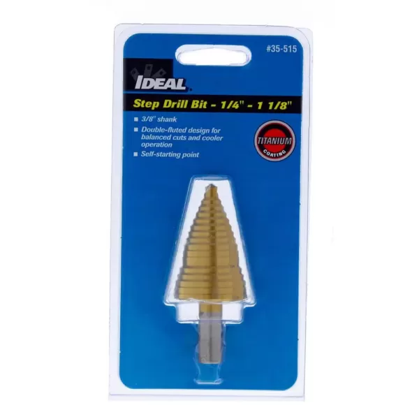 Ideal Step Drill Bit, 1/4 in. - 1 1/8 in.