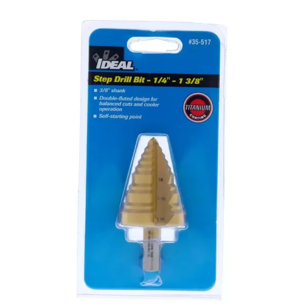 Ideal Step Drill Bit, 1/4 in. - 1 3/8 in.