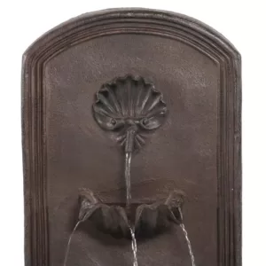 Sunnydaze Decor Seaside Resin Iron Solar Outdoor Wall Fountain