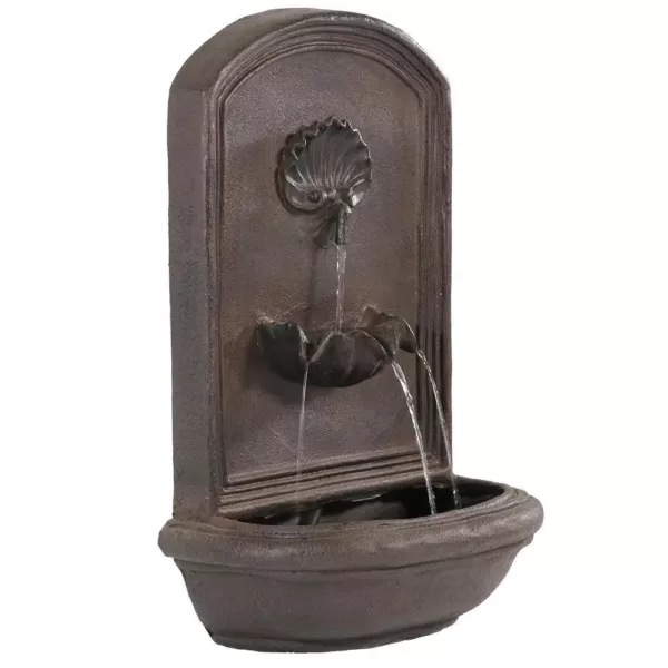 Sunnydaze Decor Seaside Resin Iron Solar Outdoor Wall Fountain