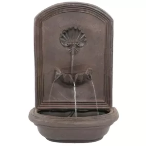 Sunnydaze Decor Seaside Resin Iron Solar Outdoor Wall Fountain