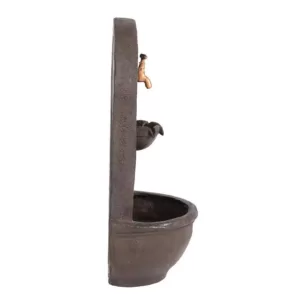 Sunnydaze Decor Messina Resin Iron Electric Outdoor Wall Fountain