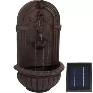 Sunnydaze Decor Florence Resin Iron Solar Outdoor Wall Fountain