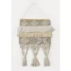 LR Home Fringed Bohemian Neutral Ivory / Natural Tasseled Wall Tapestry