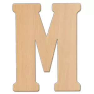 Jeff McWilliams Designs 15 in. Oversized Unfinished Wood Letter (M)