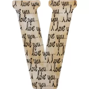 Jeff McWilliams Designs 15 in. Oversized Unfinished Wood Letter (V)