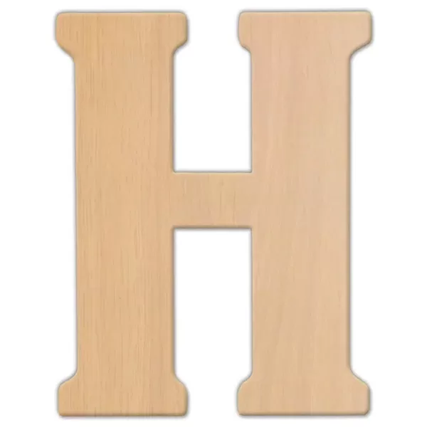 Jeff McWilliams Designs 23 in. Oversized Unfinished Wood Letter (H)