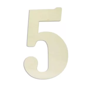 Jeff McWilliams Designs 18 in. Oversized Unfinished Wood Number "5"