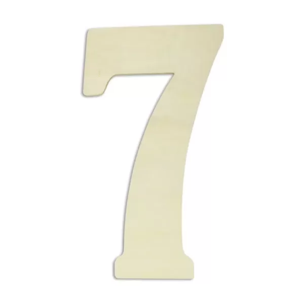 Jeff McWilliams Designs 18 in. Oversized Unfinished Wood Number "7"