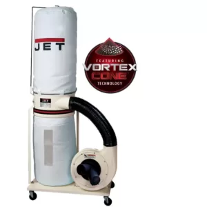 Jet 1.5 HP 1100 CFM 4 or 6 in. Dust Collector with Vortex Cone and 5-Micron Bag Filter Kit, 115/230-Volt, DC-1100VX-5M