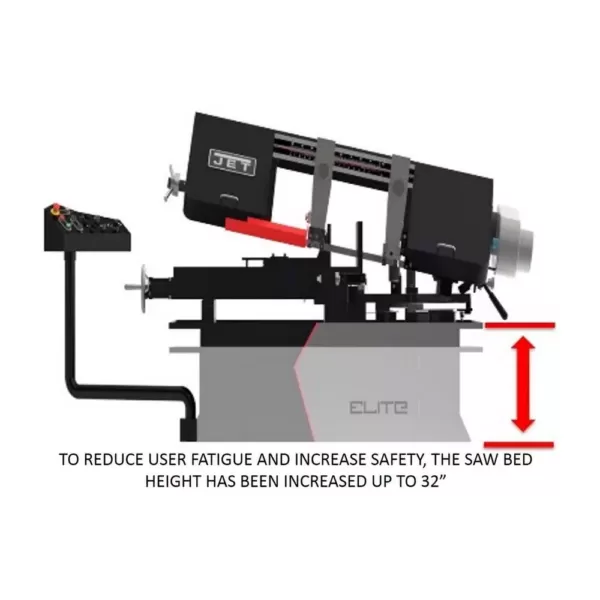 Jet 8 in. x 13 in Metalworking Variable Speed Mitering Bandsaw 1-1/2 HP, 115/230-Volt, 1Ph