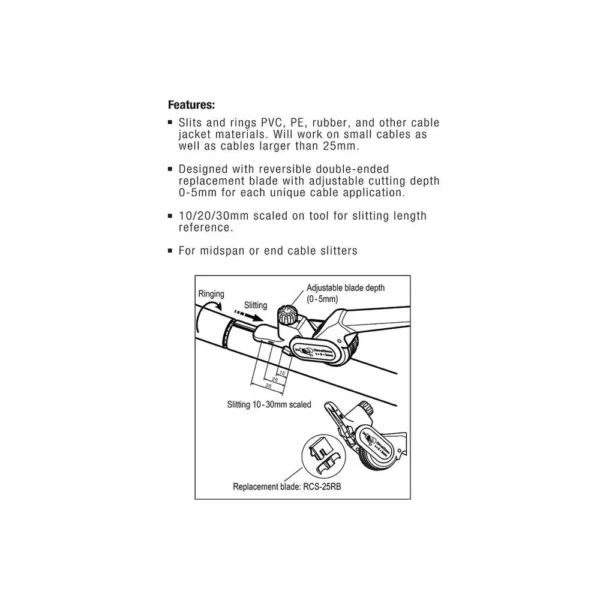 Jonard 2.5 in. Ratcheting Slitter for Cables and Ducts