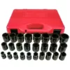 K Tool International 1/2 in. Drive Short Impact Socket Set (26-Piece)