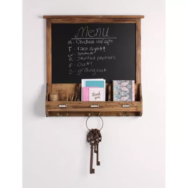 Kate and Laurel Stallard Rustic Brown Multi Function Chalkboard Memo Board