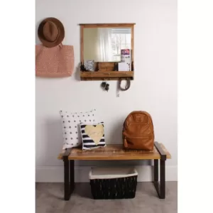 Kate and Laurel Stallard Rustic Brown Multi Function Mirror Memo Board