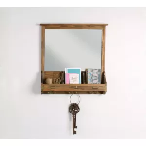 Kate and Laurel Stallard Rustic Brown Multi Function Mirror Memo Board