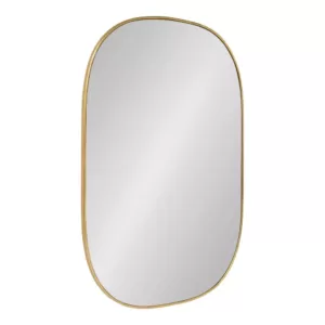 Kate and Laurel Medium Oval Gold Art Deco Mirror (35.5 in. H x 23.75 in. W)