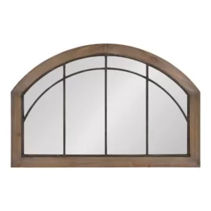 Kate and Laurel Medium Arch Rustic Brown American Colonial Mirror (24 in. H x 36 in. W)