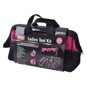 KING Complete Home Pink Tool Kit with Bag (24-Piece)