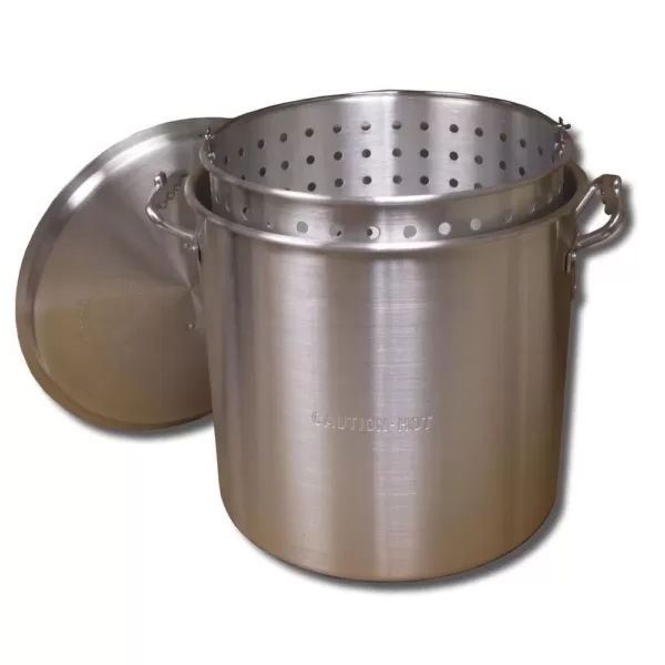 King Kooker 32 qt. Aluminum Stock Pot in Silver with Lid