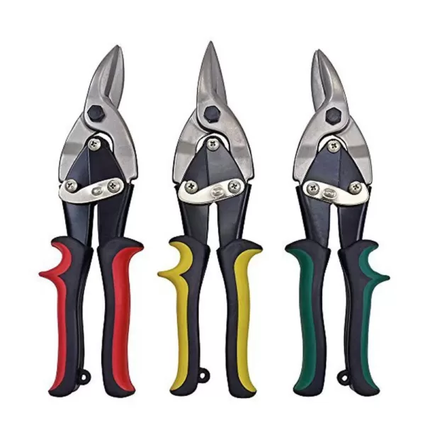 KING Straight-Cut Left-Cut and Right-Cut Aviation Tin Snip Set (3-Pieces)