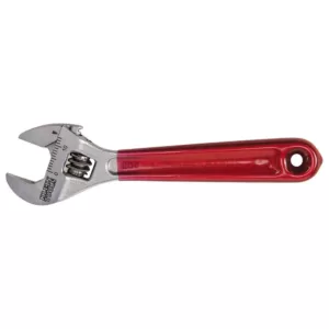 Klein Tools 1/2 in. Standard Capacity Adjustable Wrench with Plastic Dipped Handle