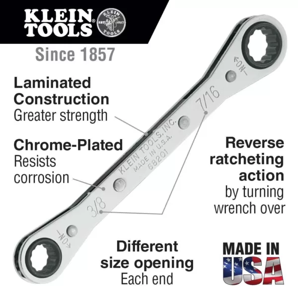 Klein Tools 7-Piece Ratcheting Box Wrench Set