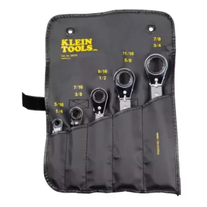 Klein Tools 5-Piece Fully Reversible Ratcheting Offset Box Wrench Set