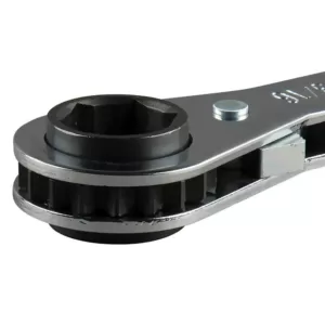 Klein Tools 3/16 in. and 1/4 in. Square x 1/2 in. and 9/16 in. Hex Ratcheting Refrigeration Wrench