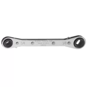 Klein Tools 3/16 in. & 5/16 in. Square x 1/4 in. & 3/8 in. Square Ratcheting Refrigeration Wrench