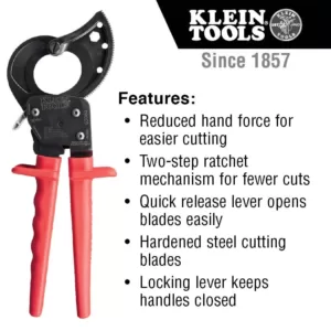 Klein Tools 10-1/4 in. Ratcheting Cable Cutter