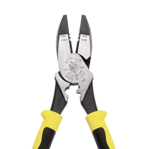 Klein Tools 9 in. High-Leverage Side Cutting Pliers with Wire Stripper/Crimper