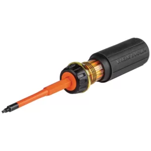 Klein Tools 2-in-1 Insulated Flip-Blade Screwdriver, #1 Square, #2 Square