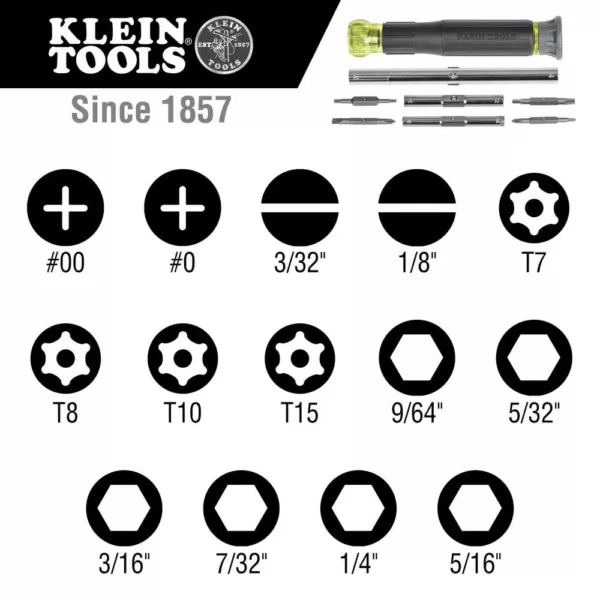 Klein Tools 14-in-1 Precision Screwdriver/Nut Driver