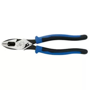 Klein Tools 9 in. Journeyman Heavy Duty Side Cutting Crimping and Tape Pulling Pliers