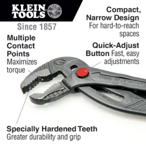 Klein Tools 10 in. Quick Adjust Klaw Pump Pliers