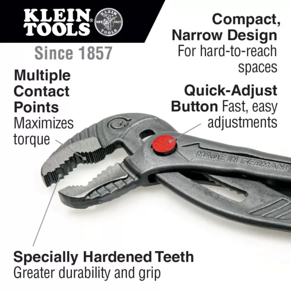 Klein Tools 12 in. Quick Adjust Klaw Pump Pliers