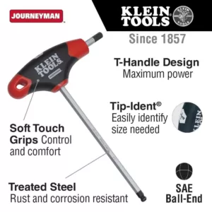 Klein Tools 6 in. Journeyman SAE Ball-End T-Handle Set with Stand (10-Piece)