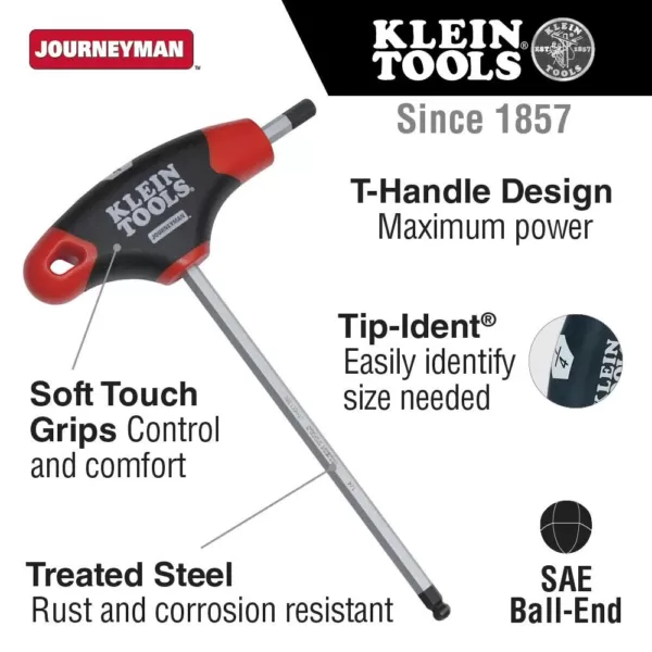 Klein Tools 6 in. Journeyman SAE Ball-End T-Handle Set with Stand (10-Piece)