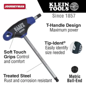 Klein Tools 6 mm Ball-End Journeyman T-Handle Hex Key 6 in.