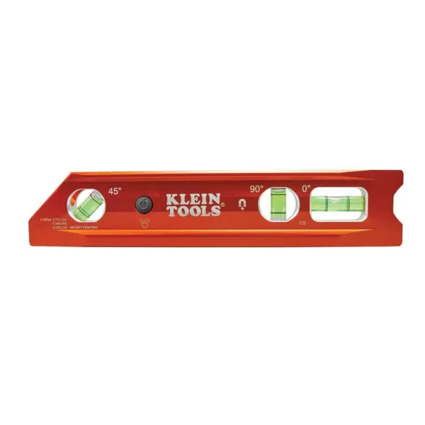 Klein Tools 9 in. Lighted Rare Earth Magnet Torpedo Billet Level