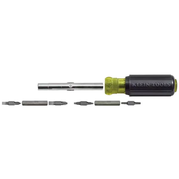 Klein Tools 11-in-1 Multi Bit Screwdriver & Nut Driver - Cushion Grip Handle