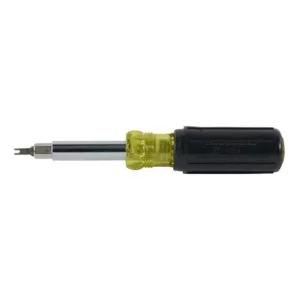 Klein Tools 11-in-1 Multi-bit Screwdriver/Nut Driver with Schrader Valve Core Tool - Cushion Grip Handle