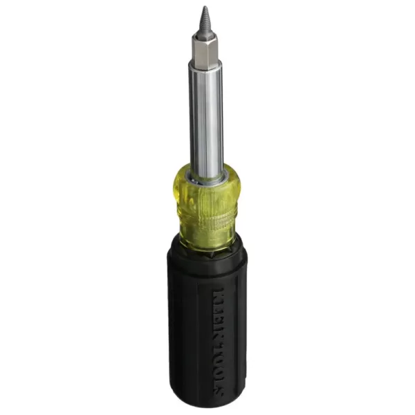 Klein Tools 11-in-1 Multi-bit Screwdriver/Nut Driver with Schrader Valve Core Tool - Cushion Grip Handle