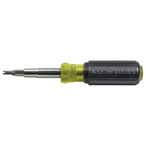 Klein Tools 11-in-1 Multi-bit Screwdriver/Nut Driver with Schrader Valve Core Tool - Cushion Grip Handle