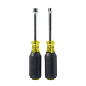 Klein Tools 2-Piece Magnetic Nut Driver Set with 3 in. Hollow Shafts- Cushion Grip Handles