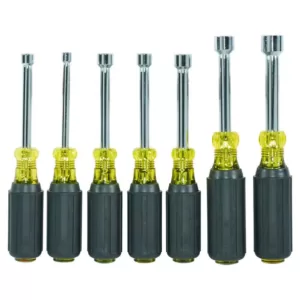 Klein Tools 7-Piece Magnetic Nut Driver Set with 3 in. Hollow Shafts- Cushion Grip Handles